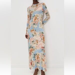 Floral Long Sleeve Maxi Dress size L